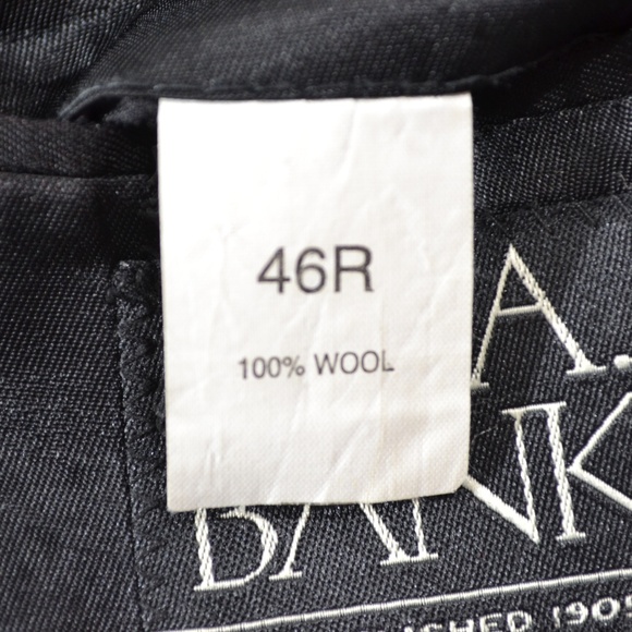 Jos A Bank 46R Sport Coat Blazer Suit Jacket Black - Picture 8 of 8